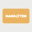 An e-gift card with the Hang Ten logo in white text on a orange background.